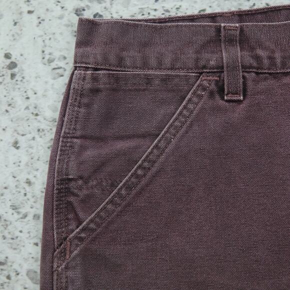 RARE Vintage Carhartt B24 BRG Burgundy Faded Purple Carpenter Shorts 32x7 - Picture 8 of 13